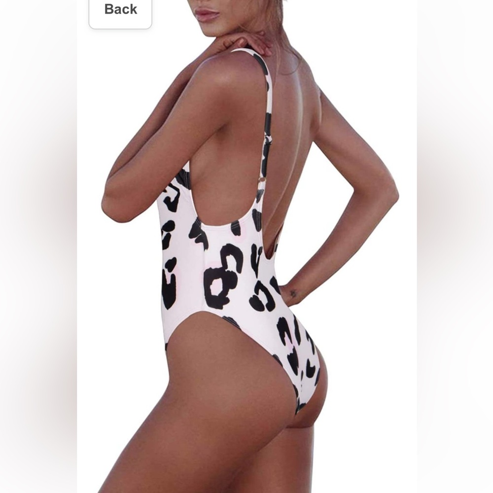 NWT - Pink Animal Print Backless One Piece Swimsuit XL